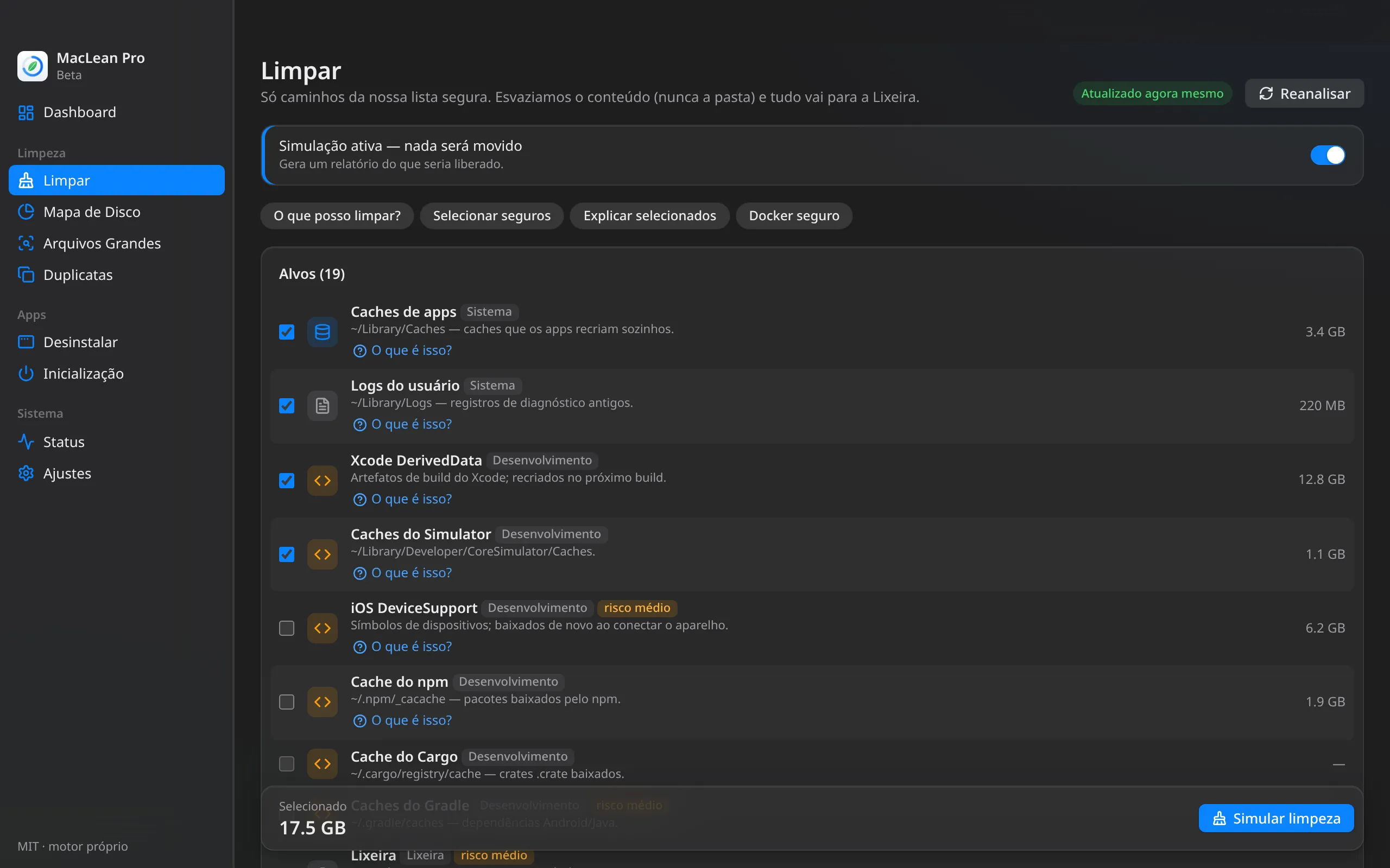 MacLean Pro — Limpar