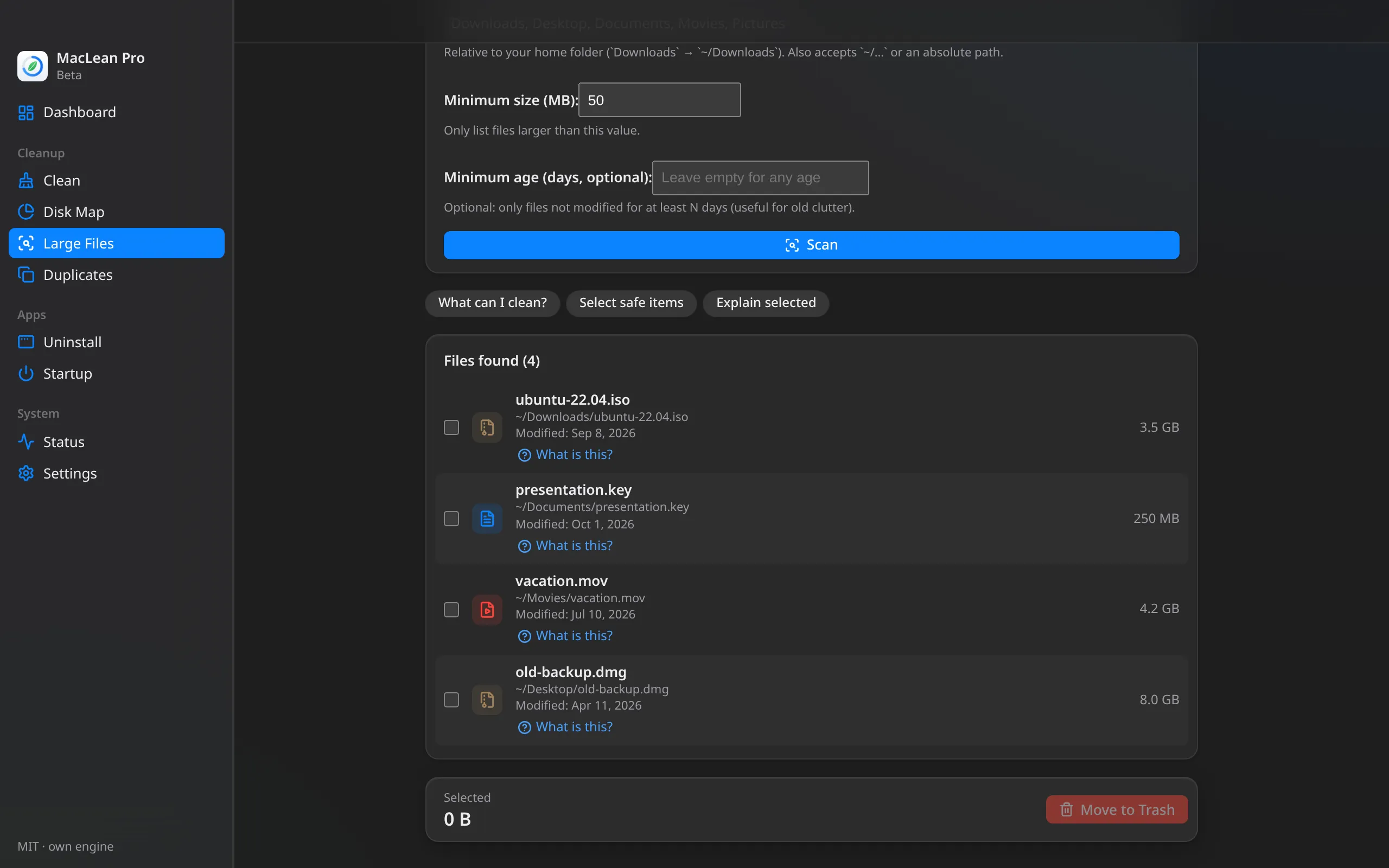 MacLean Pro — Large Files