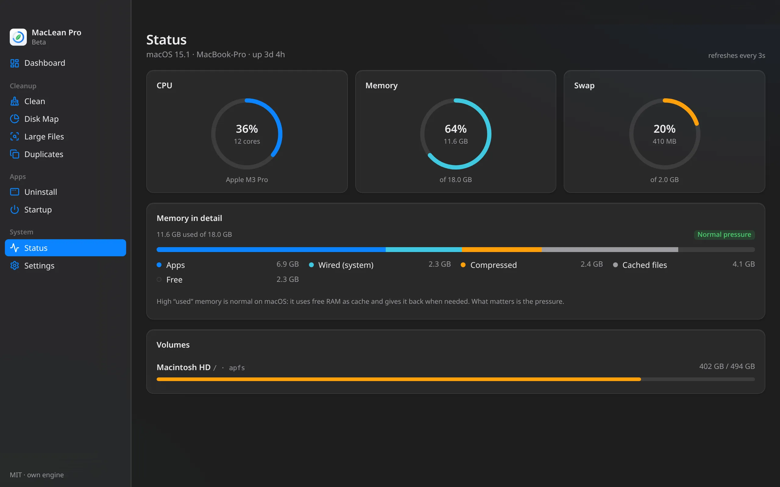 MacLean Pro — Live status