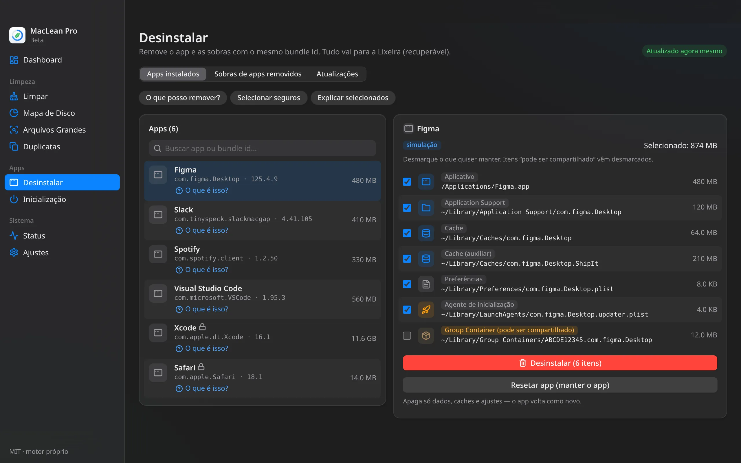 MacLean Pro — Desinstalar